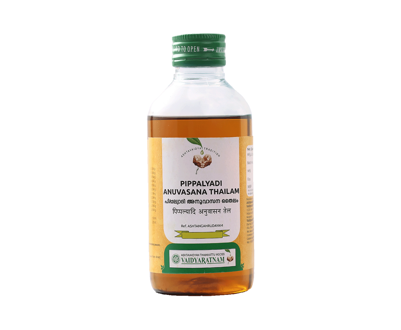 Vaidyaratnam Pippalyadi Anuvasana Thailam, 200ml