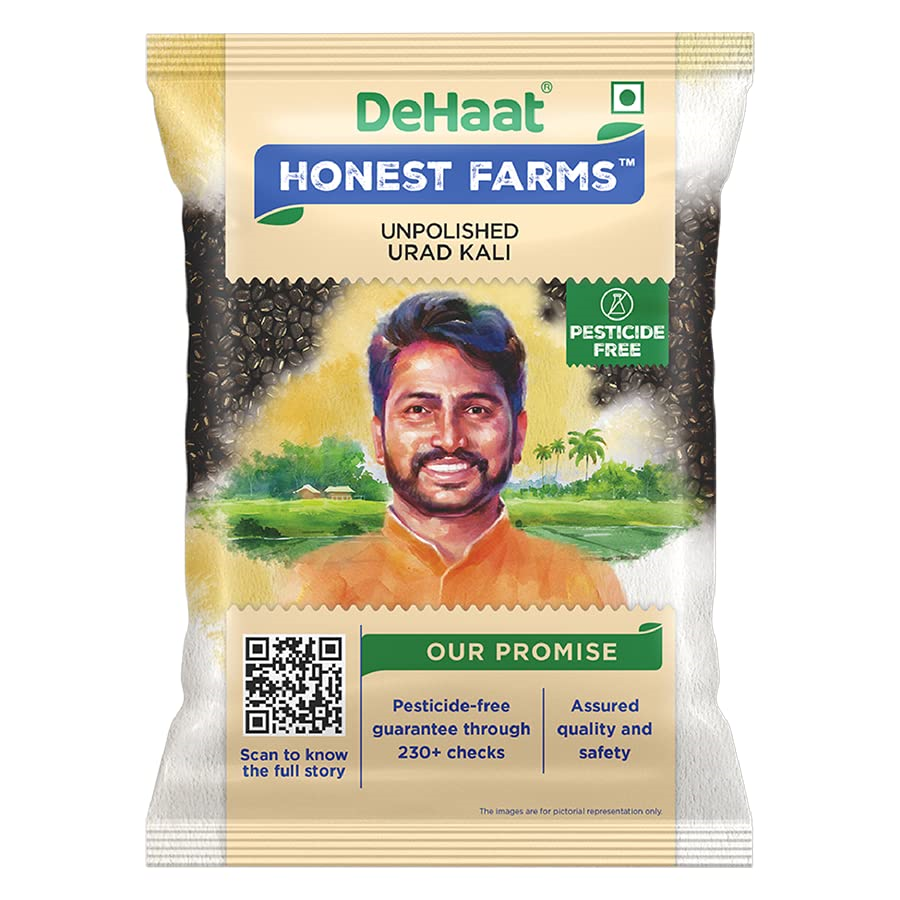 Dehaat Honest Farms Unpolished Urad Kali, 500g