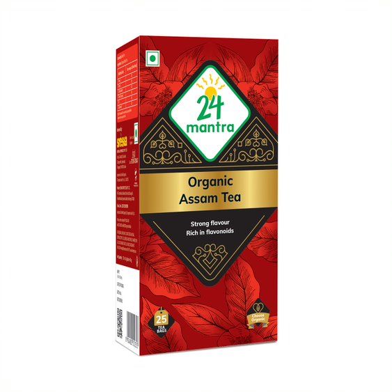 24 Mantra Organic Assam Tea, 2g (25 Bags)