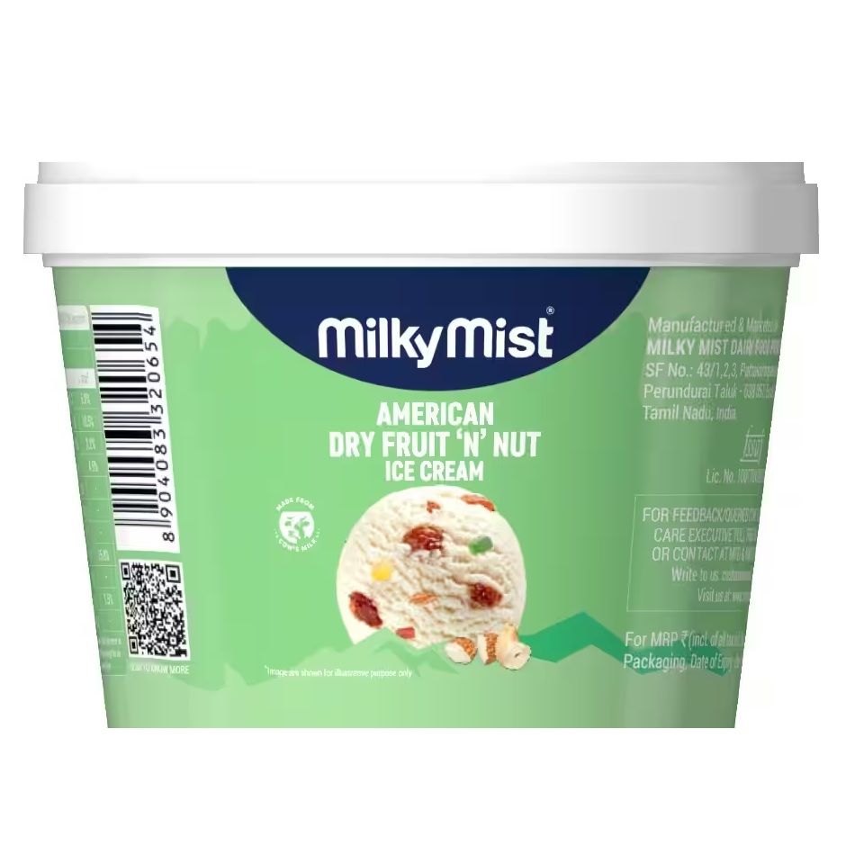 Milky Mist Cup Ice Cream - American Dry Fruit 'N' Nut, 100ml