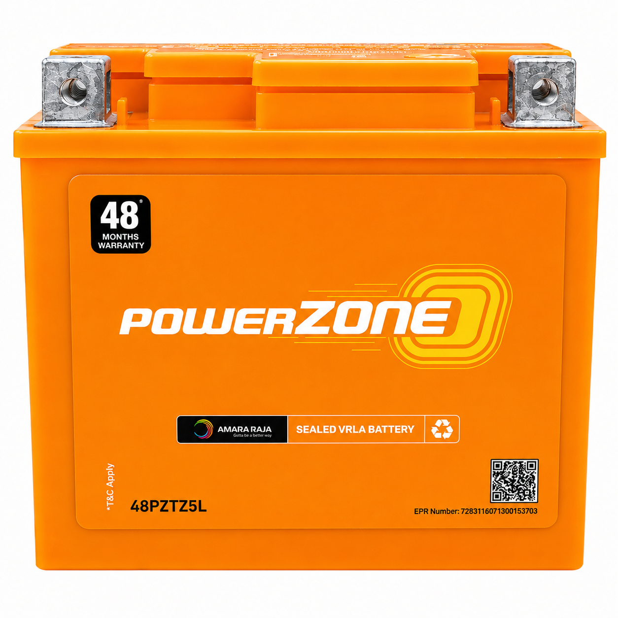 Powerzone | 48PZTZ5L |  Two Wheeler Sealed VRLA Battery (5AH)