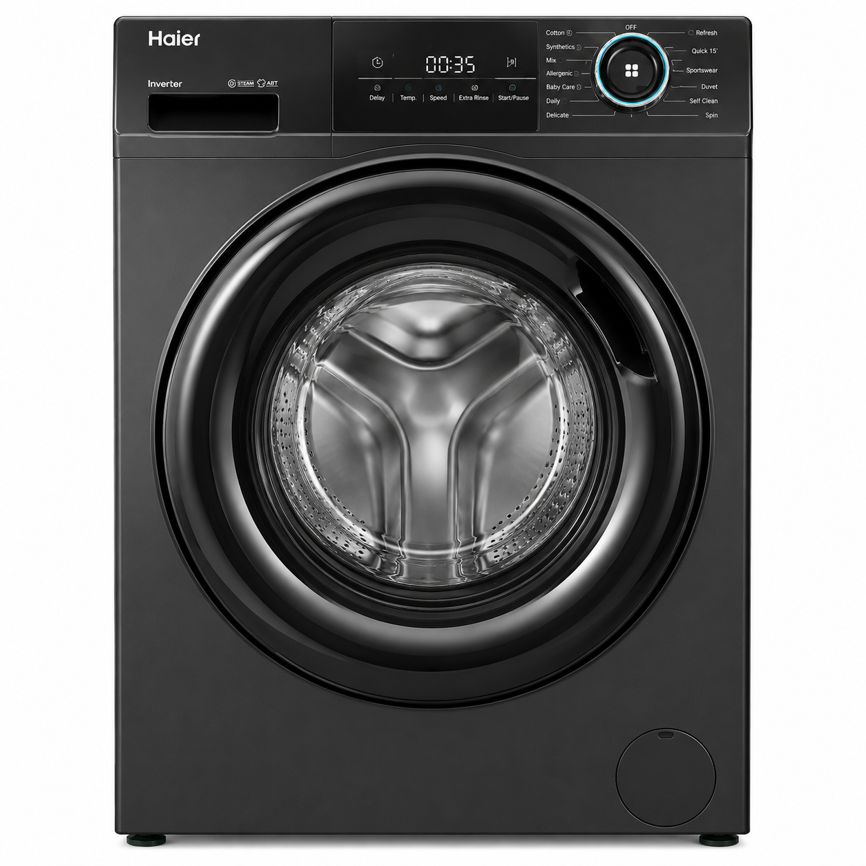Haier | HW80-IM12929EBK | Front Load Washing Machine 5 Star (8kg, Black)