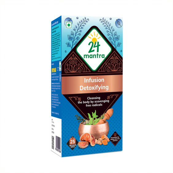 24 Mantra Organic Ayurvedic Infusion - Detoxyfying Relief, 25 Bags