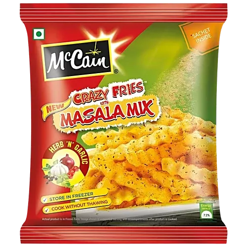 McCain Crazy Fries - Masala Mix, Herb 'N' Garlic, 400g