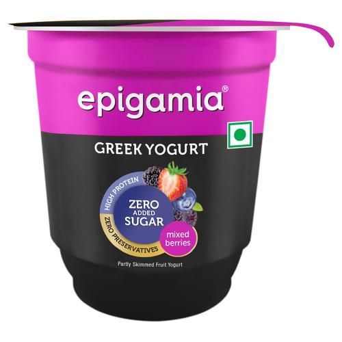 Epigamia No Added Sugar Greek Yogurt - Mixed Berries, 100g
