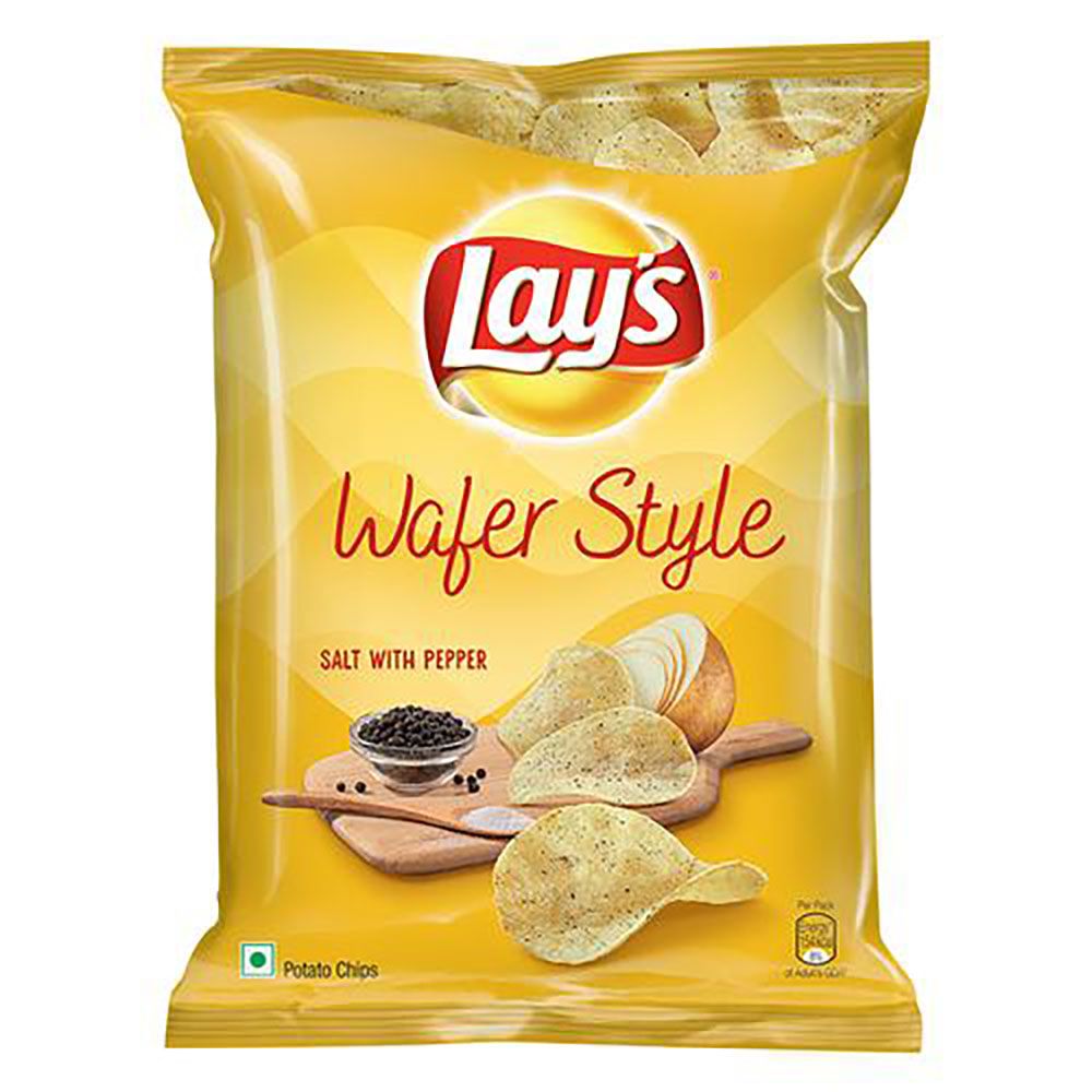 Lays (Rs.10) Wafer Style Potato Chips - Salt with Pepper, 28g