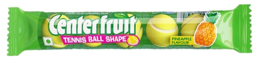 Center Fruit Tennis Ball Shape Chewing Gum - Pineapple, 21g