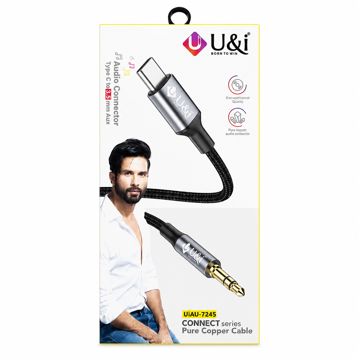U&i | UiAU-7245 Connect Series | Type-C to 3.5mm Audio Connector Cable (Black)