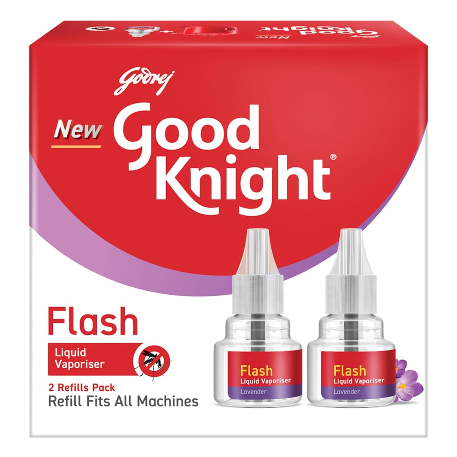 Good Knight Gold Flash Liquid Mosquito Vaporiser - Lavender Fragrance, 45ml (Set of 2) (MI)