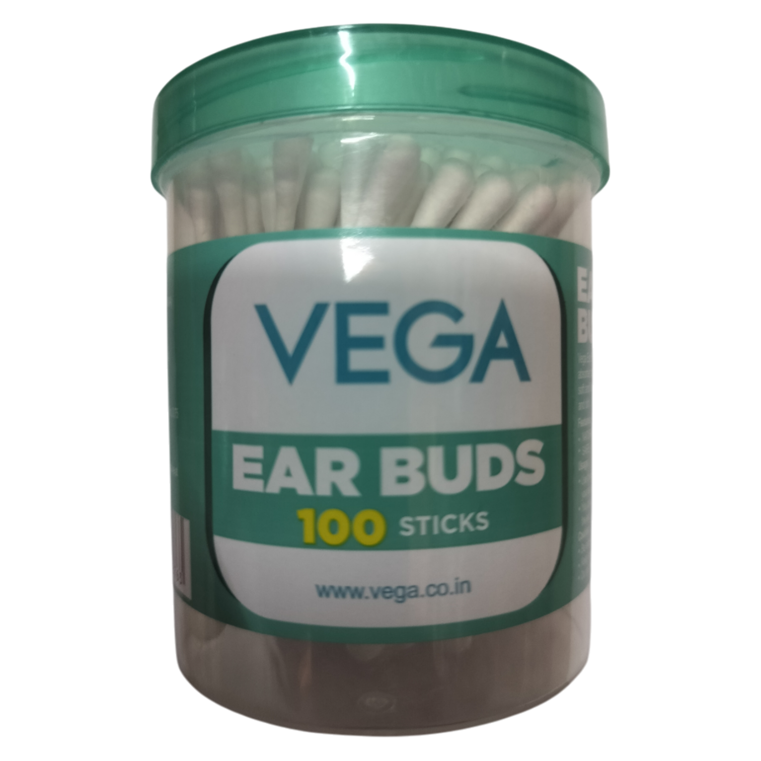 Vega Cotton Stick Buds Jar, 100pc