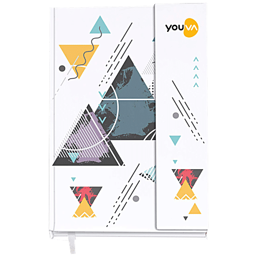 Navneet Youva Magnetic A5 Size Case Bound Notebook - Single Line, 192 Pages (14.8 x 21cm)