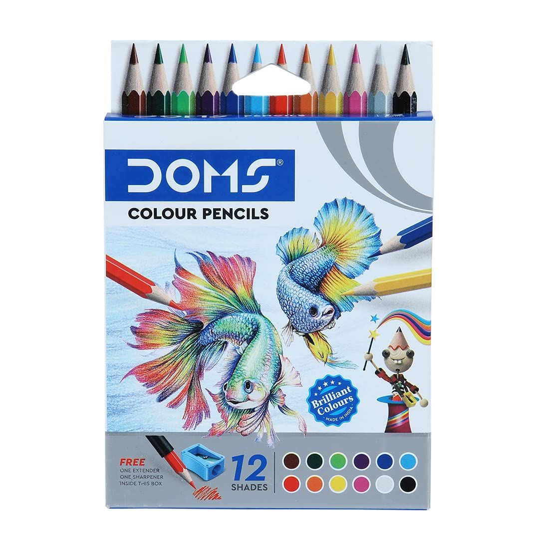 Doms Non Toxic Half Size Colour Pencil Box, 12pcs (3443)