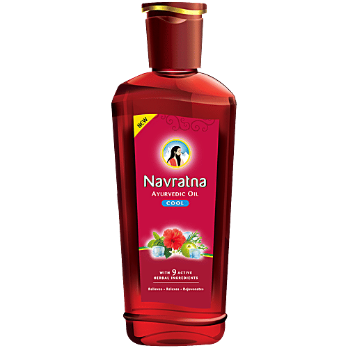 Himani Navratna Ayurvedic Hair Oil Bottle - Cool, 200ml