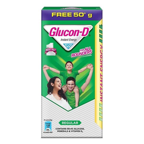 Glucon-D Instant Energy Drink - Regular, 75g (Free 50g)