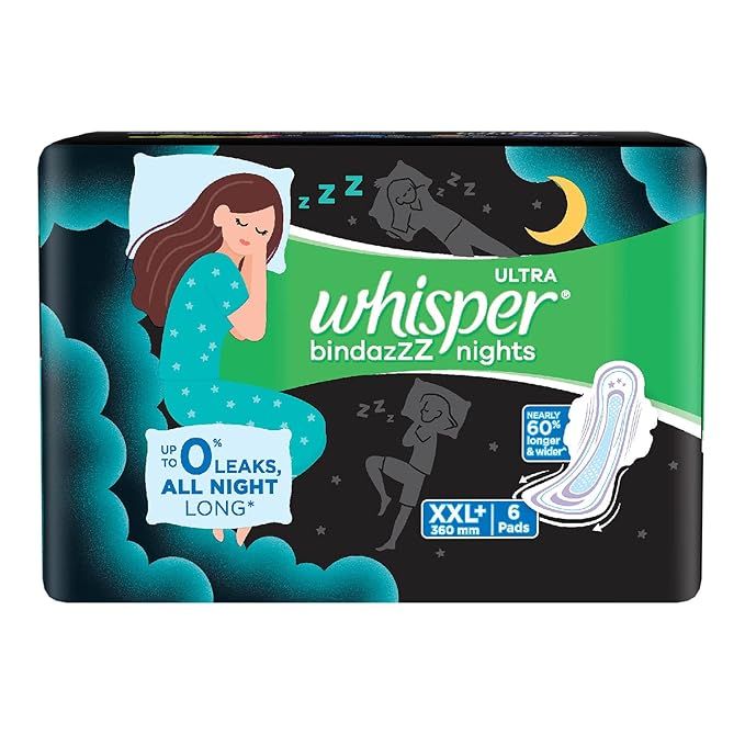Whisper Bindazzz Nights Koala Soft Sanitary Pads - XXL+, 6pc