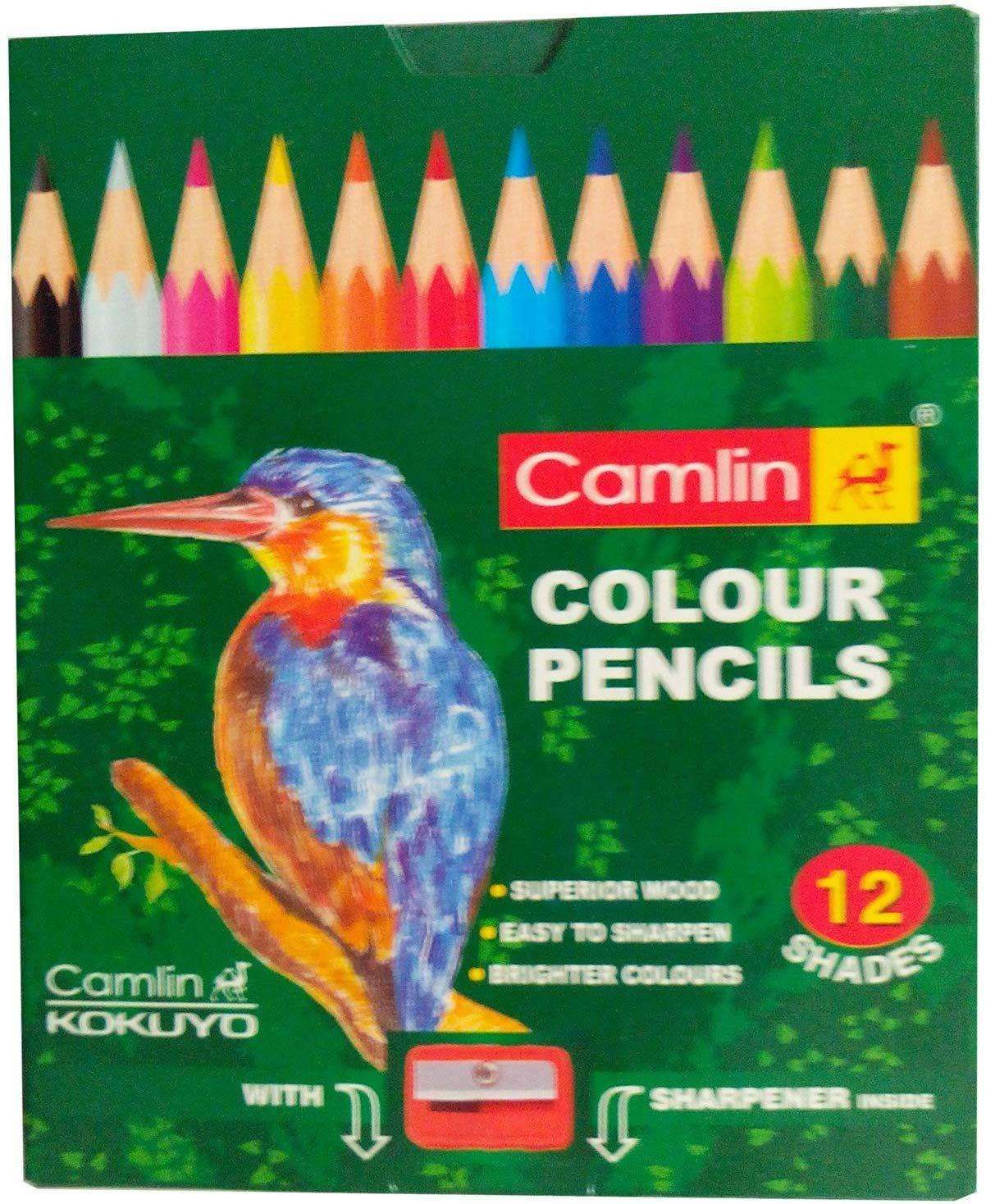 Camlin Half Size Colored Pencil, 12 Shades