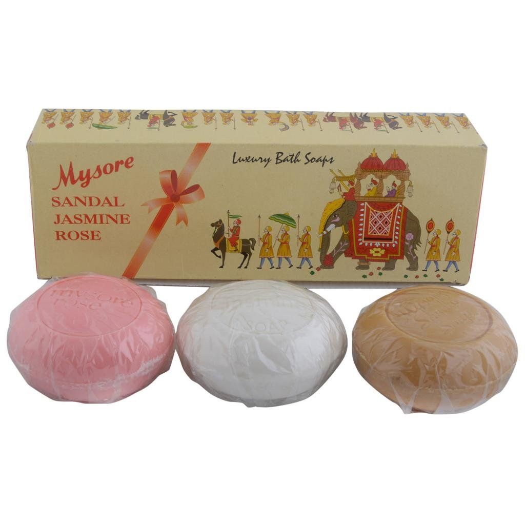 Mysore Sandal Soap - Sandal Jasmine & Rose, 150g (Set of 3)