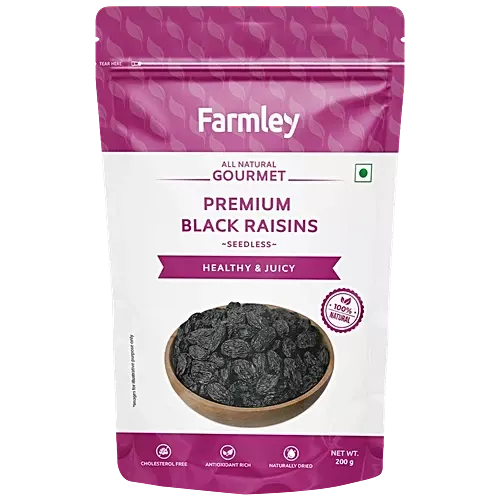 Farmley Premium Seedless Dry Fruits Pouch - Black Raisin, 200g