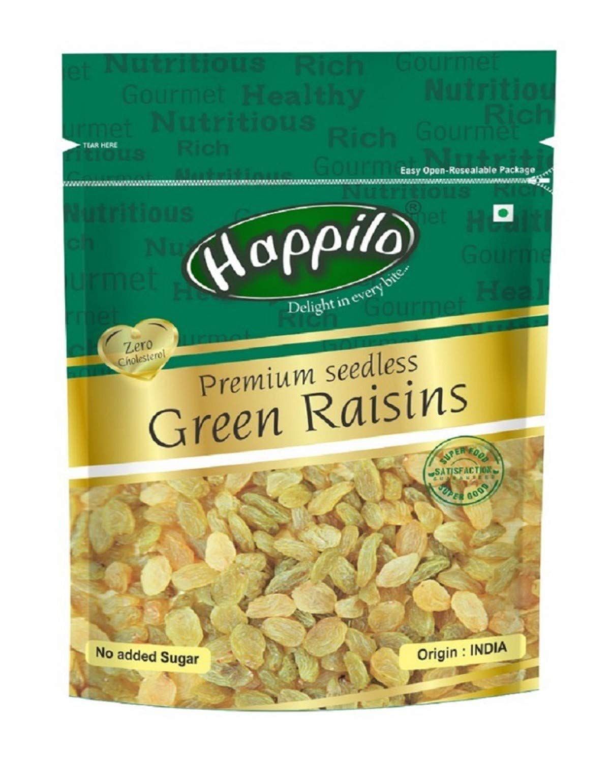 Happilo Premium Seedless - Green Raisins, 250g