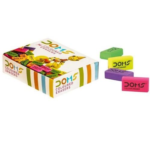 Doms Coloured Eraser Box, 20pc (7246)