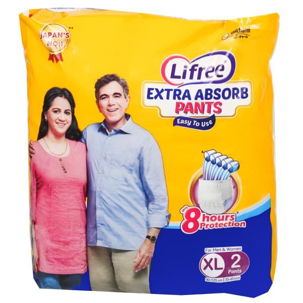 Lifree Super Extra Absorb Adult Diaper Pants- XL, 2pc