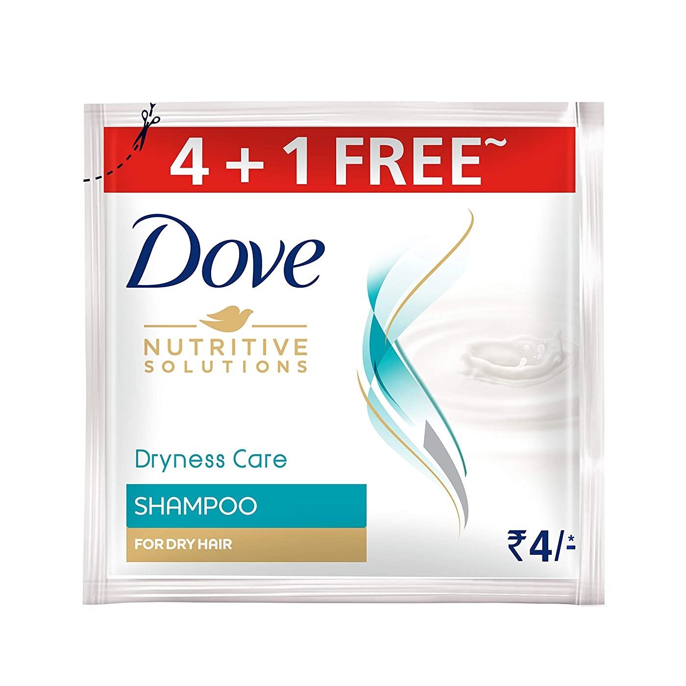Dove (Rs.4) Shampoo - Dryness Care, 8.5ml (Buy 4 Get 1 Free)
