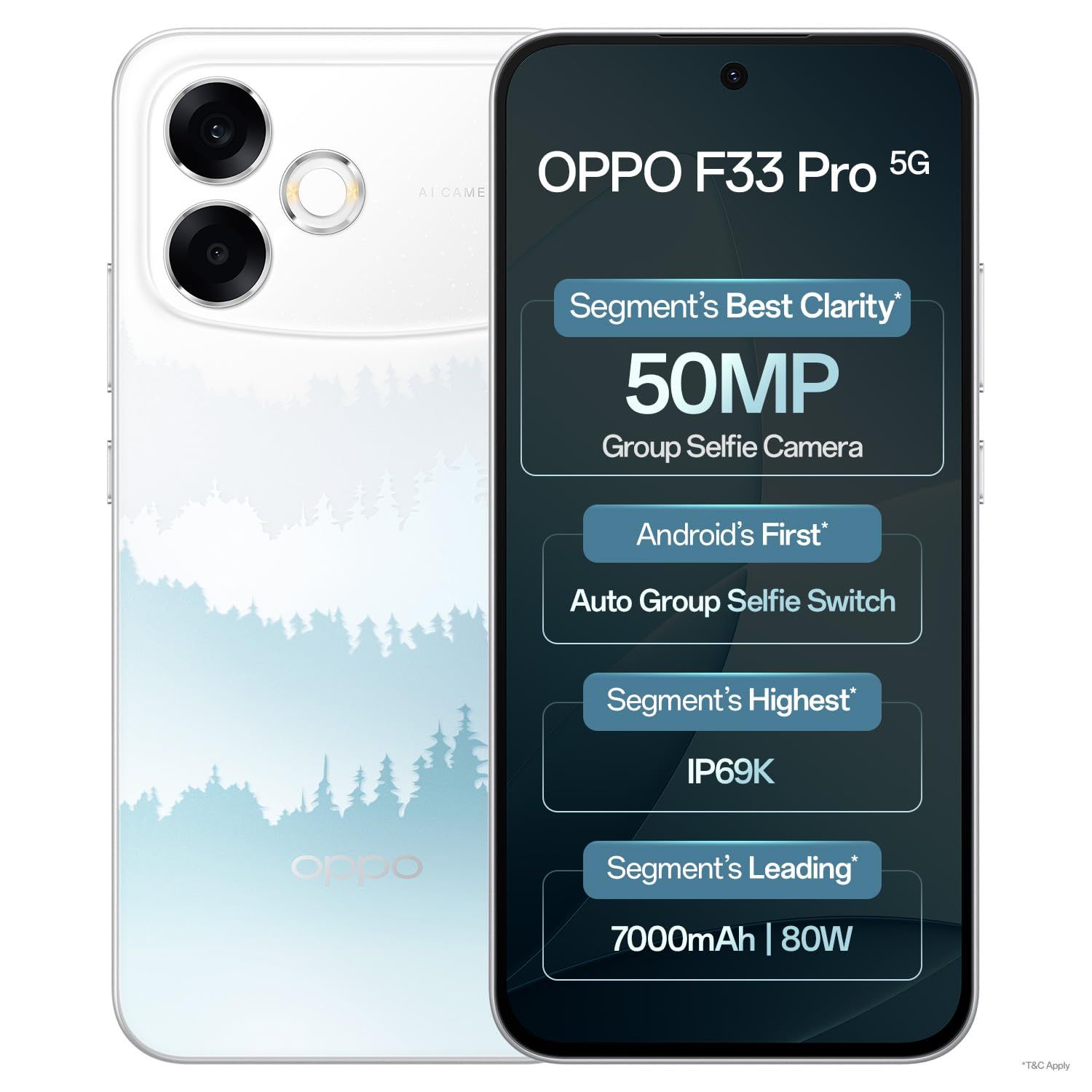 OPPO | F33 Pro | 5G Smartphone (8GB RAM, 128GB ROM, Misty Forest)