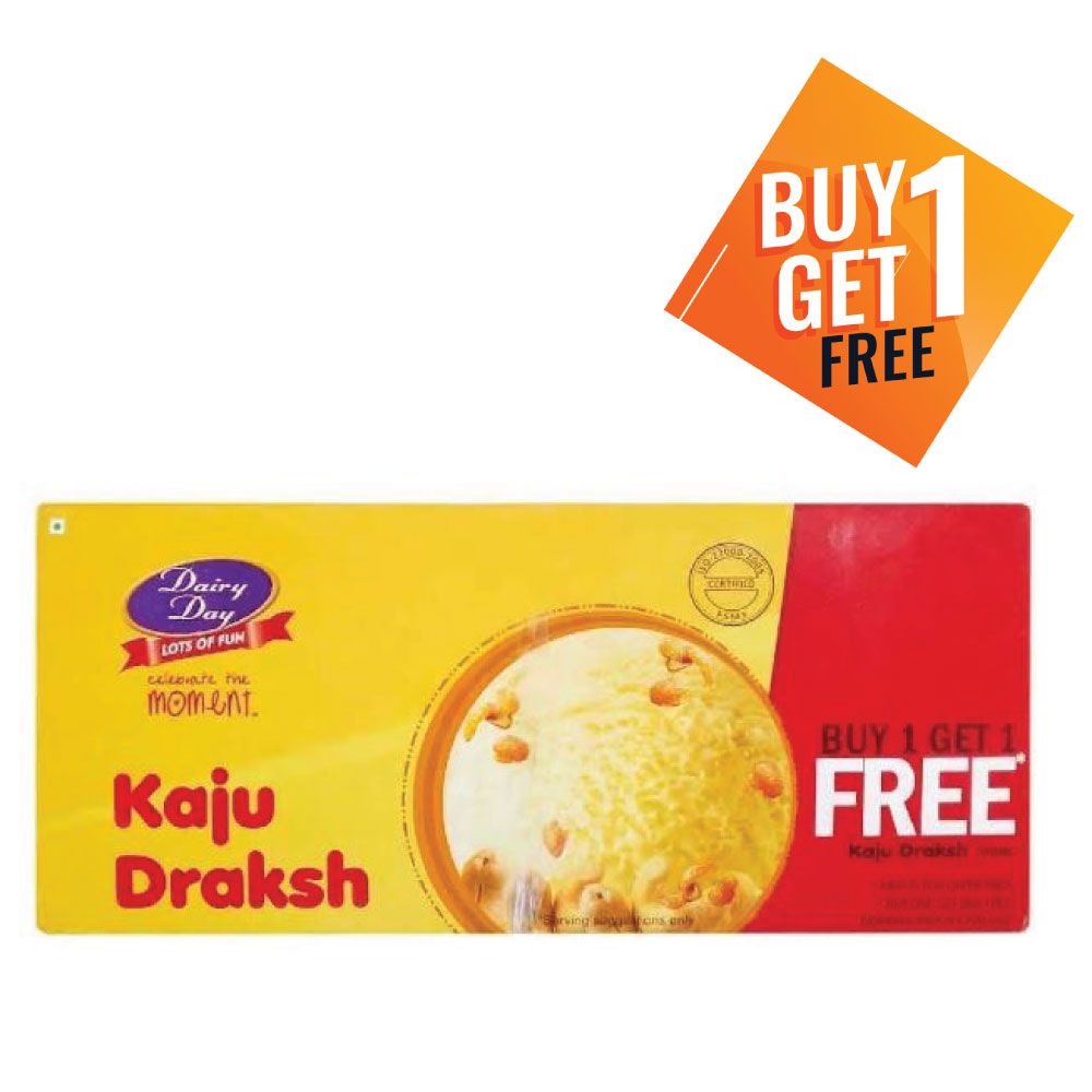 Dairy Day Ice Cream Carton - Kaju Draksh, 700ml (Buy 1 Get 1 Free)