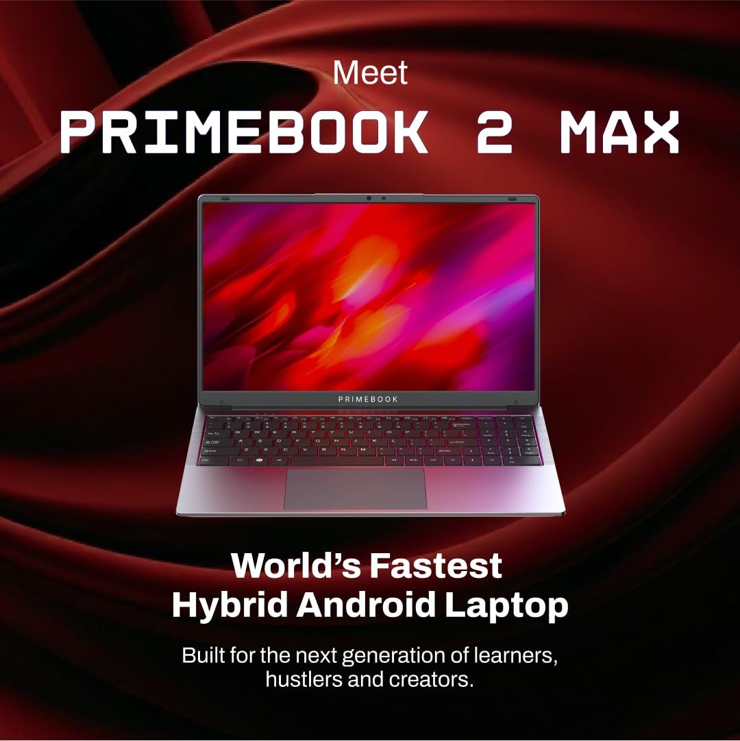 Primebook | 2 Max | Laptop (15.6 inch, 1.61kg, MediaTek Helio G99, 8GB, 256GB, Gray)