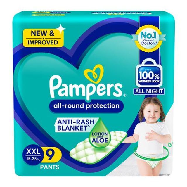 Pampers All Round Protection Baby Diaper Pants - XXL, 9pc