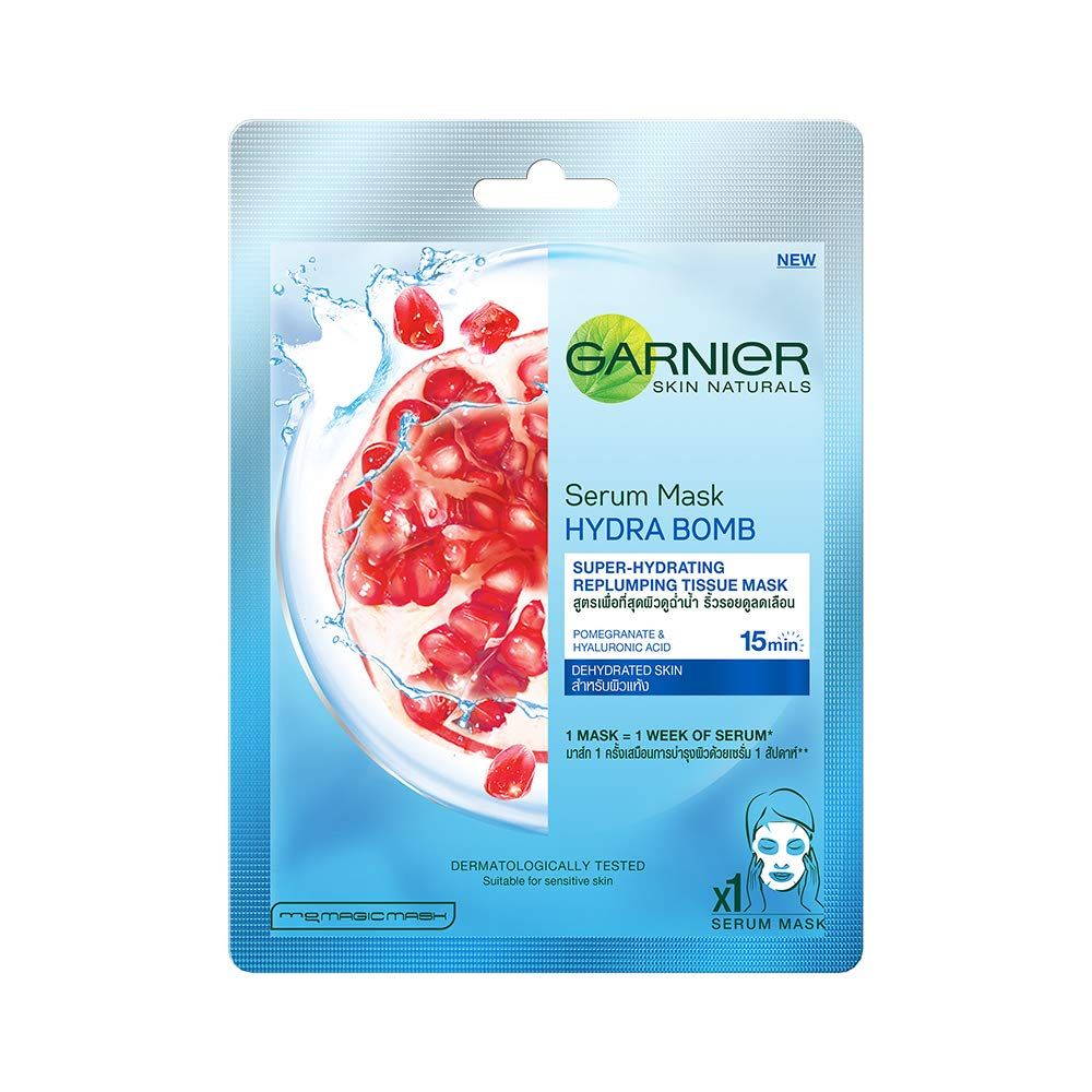 Garnier Hydra Bomb Serum Mask - Pomegranate & Hyaluronic Acid, 32g