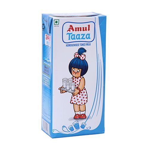 Amul Taaza Homogenised Toned Milk Tetra Pack, 200ml