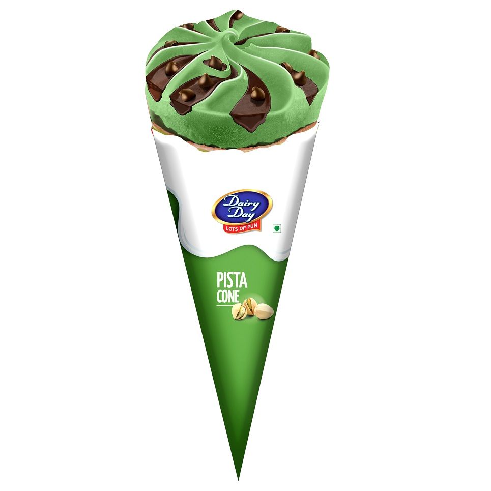 Dairy Day Cone Ice Cream - Pista, 65ml