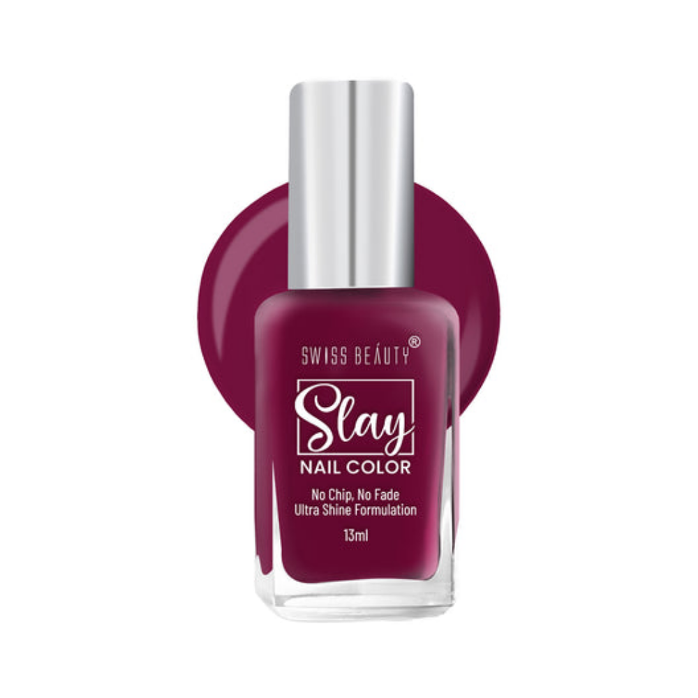 Swiss Beauty Slay Nail Color - Mulberry Maroon 312, 13ml