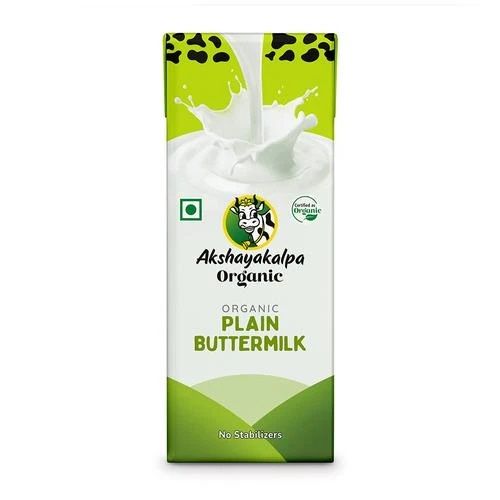 Akshayakalpa Organic Probiotic Buttermilk Tetrapack - Plain, 200ml