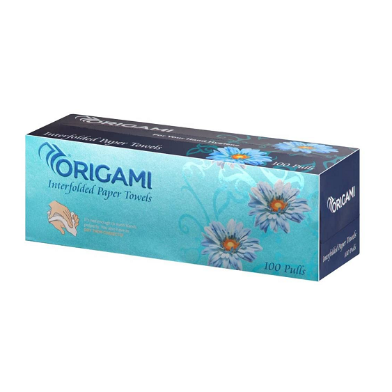 Origami 1 Ply Interfolded Paper Tissues, 100 Pulls