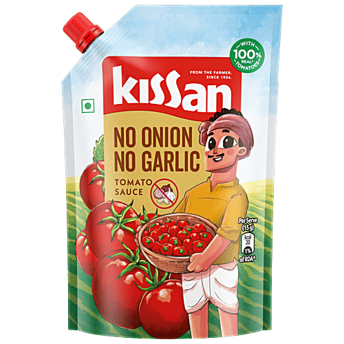 Kissan No Onion No Garlic Sauce Pouch - Tomato, 415g