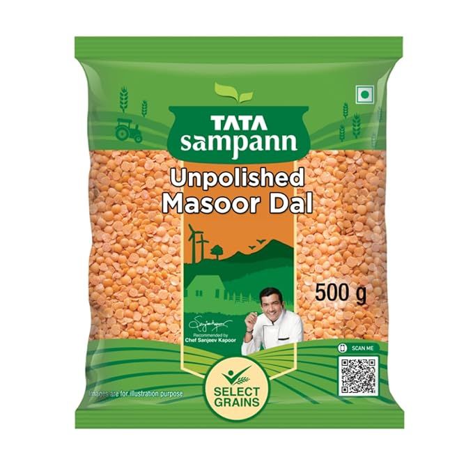Tata Sampann Unpolished Masoor Dal - Split, 500g