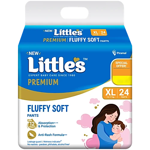 Little's Premium Baby Fluffy Soft Diaper Pants - XL, 24pc