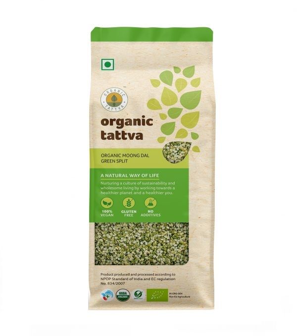 Organic Tattva Moong Dal Green Split, 500g