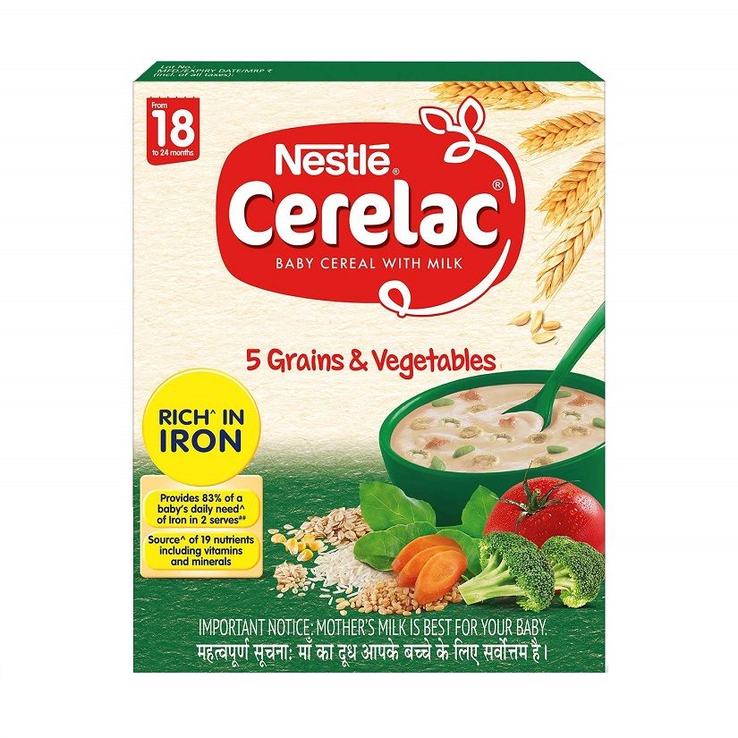 Nestle Cerelac After 18 Months Cereal with Milk - 5 Grains and Vegetables, 300g