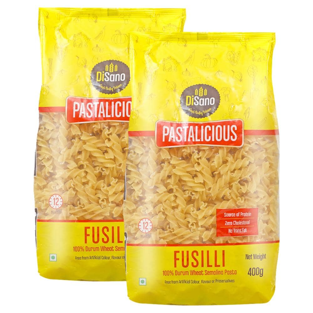 Disano Pasta 100% Durum Wheat Pouch - Fusilli, 400g (Buy 1 Get 1 Free)