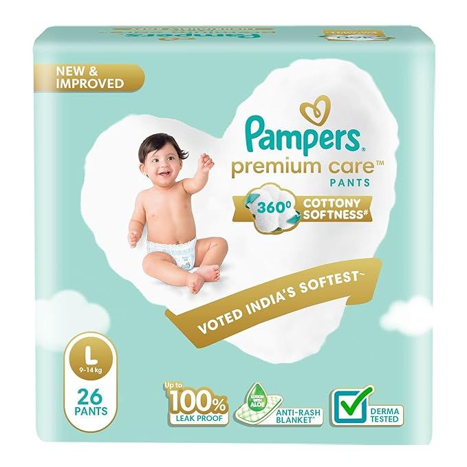 Pampers Premium Care 360 Cottony Softness Diaper Pants - L, 26pc