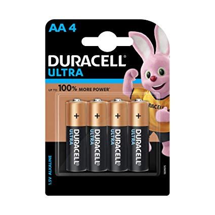 Duracell 1.5V Alkaline AA Battery, 4pc