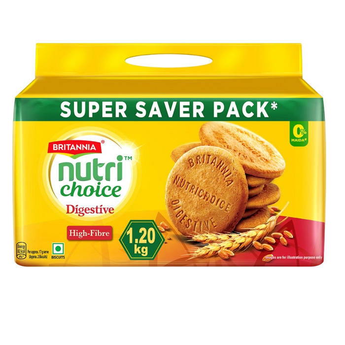 Britannia Nutri Choice Digestive Hi-Fibre Biscuits, 1.2kg