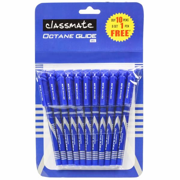 Classmate Octane Glide Gel Pen Blue (Set of 10+1)