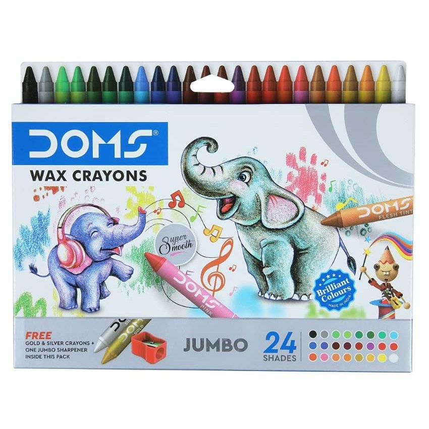 Doms Jumbo Wax Crayons, 24pcs (3469)