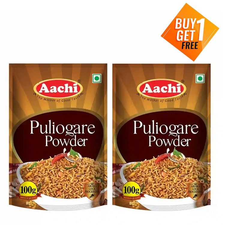 Aachi Puliyogare Powder Pouch, 100g (Buy 1 Get 1 Free)