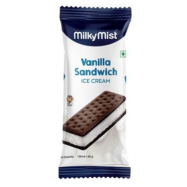 Milky Mist Rectangle Sandwich Ice Cream - Vanilla, 100ml