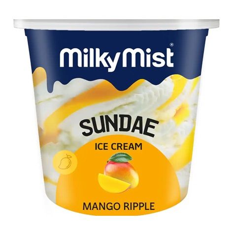 Milky Mist Sundae Ice Cream Tub - Mango Ripple, 125ml